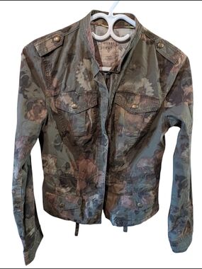 Light Guess Olive Floral Camo Utility Jacket